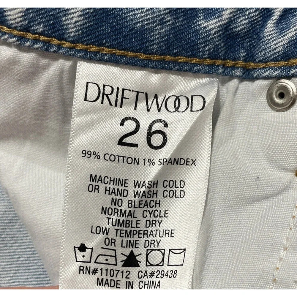 Driftwood Cropped Jeans Size 26 Indie Boho Paradise Tapestry Inserts Acid Wash - Picture 14 of 16